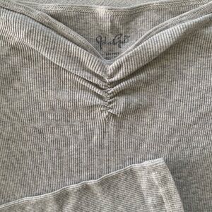 John Galt heathered grey long sleeve crop top. Size S/xs